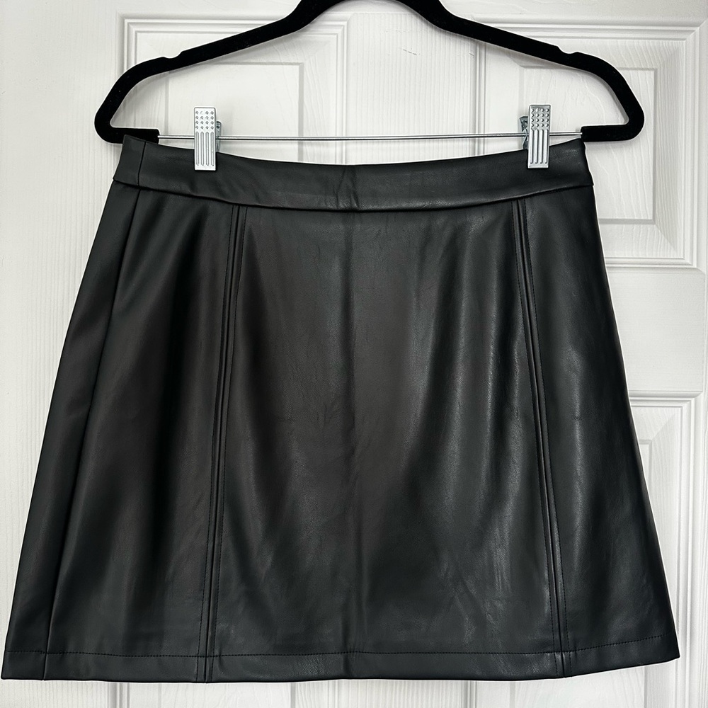 Gentle Fawn Black Faux Leather Mini Skirt